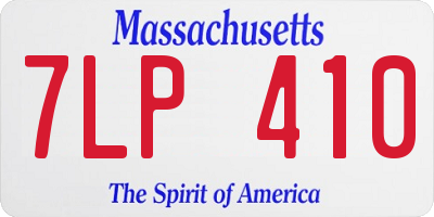 MA license plate 7LP410