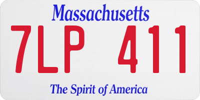 MA license plate 7LP411