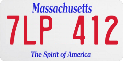 MA license plate 7LP412