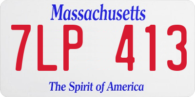 MA license plate 7LP413