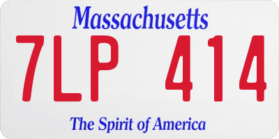 MA license plate 7LP414