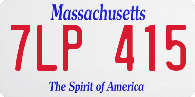 MA license plate 7LP415