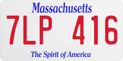 MA license plate 7LP416
