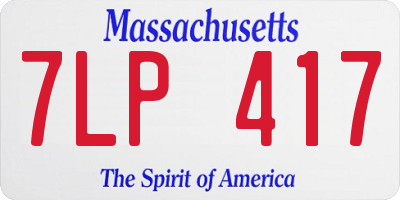 MA license plate 7LP417