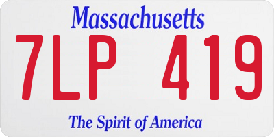 MA license plate 7LP419