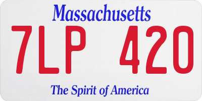 MA license plate 7LP420