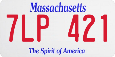 MA license plate 7LP421