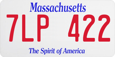 MA license plate 7LP422