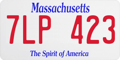 MA license plate 7LP423