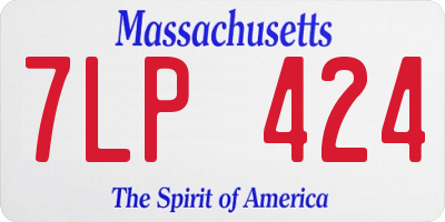 MA license plate 7LP424