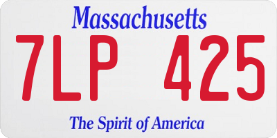 MA license plate 7LP425