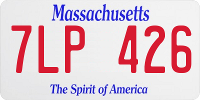 MA license plate 7LP426