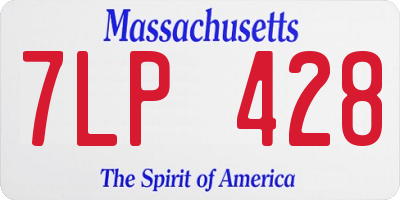 MA license plate 7LP428