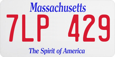 MA license plate 7LP429