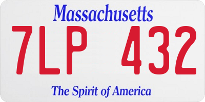 MA license plate 7LP432
