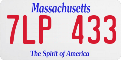 MA license plate 7LP433