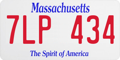 MA license plate 7LP434
