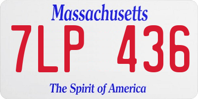 MA license plate 7LP436