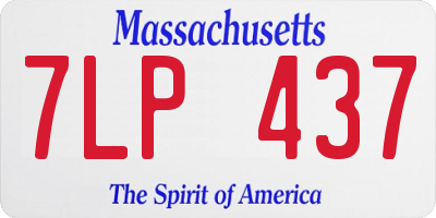 MA license plate 7LP437
