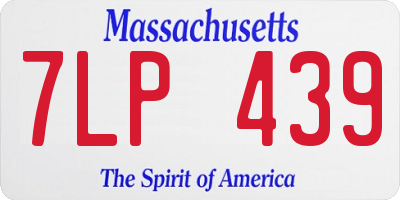 MA license plate 7LP439