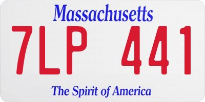 MA license plate 7LP441