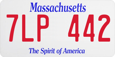 MA license plate 7LP442