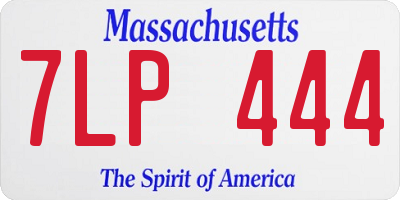 MA license plate 7LP444