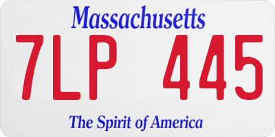 MA license plate 7LP445