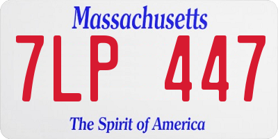 MA license plate 7LP447
