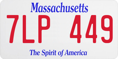 MA license plate 7LP449