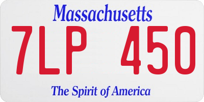 MA license plate 7LP450