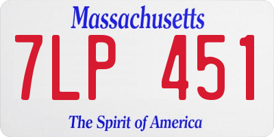 MA license plate 7LP451