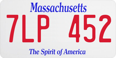 MA license plate 7LP452