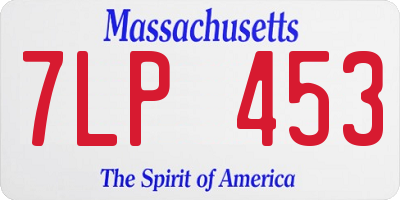 MA license plate 7LP453