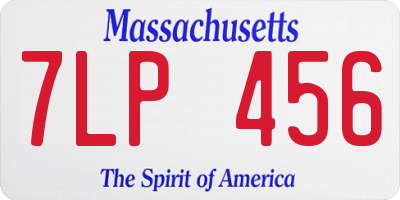 MA license plate 7LP456