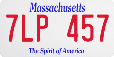 MA license plate 7LP457