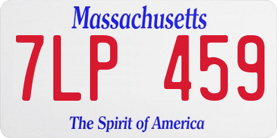 MA license plate 7LP459
