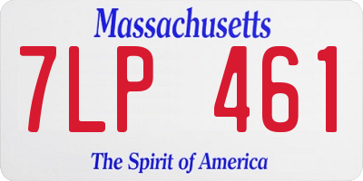 MA license plate 7LP461