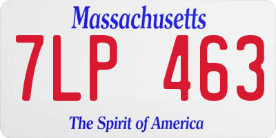 MA license plate 7LP463