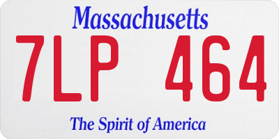 MA license plate 7LP464