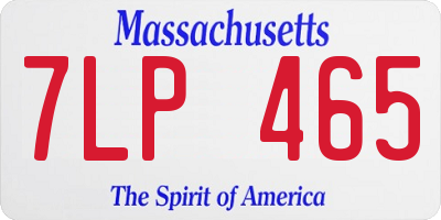 MA license plate 7LP465