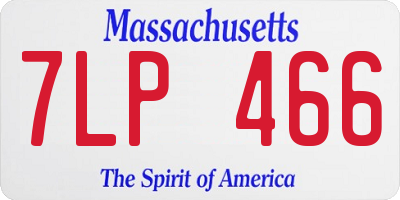 MA license plate 7LP466