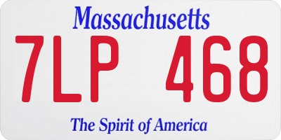 MA license plate 7LP468