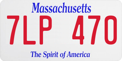 MA license plate 7LP470
