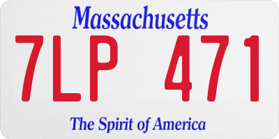 MA license plate 7LP471
