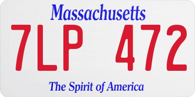 MA license plate 7LP472