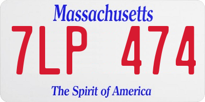 MA license plate 7LP474