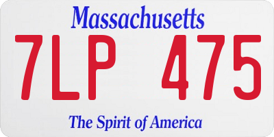 MA license plate 7LP475