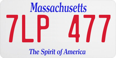 MA license plate 7LP477