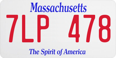 MA license plate 7LP478